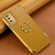 Funda Lujo Cuero Carcasa S01 para Samsung Galaxy A02s Amarillo