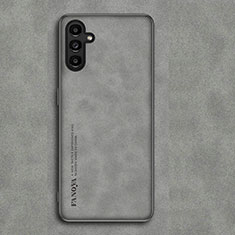 Funda Lujo Cuero Carcasa S01 para Samsung Galaxy A04s Gris