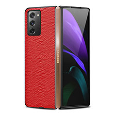 Funda Lujo Cuero Carcasa S01 para Samsung Galaxy Z Fold2 5G Rojo