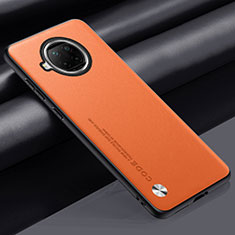 Funda Lujo Cuero Carcasa S01 para Xiaomi Mi 10i 5G Naranja