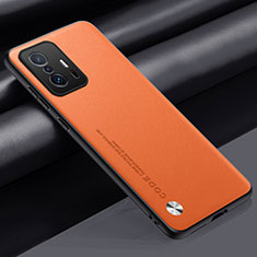 Funda Lujo Cuero Carcasa S01 para Xiaomi Mi 11T Pro 5G Naranja