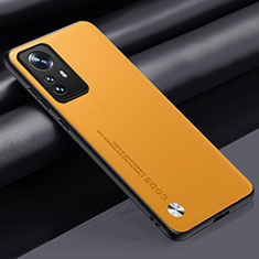 Funda Lujo Cuero Carcasa S01 para Xiaomi Mi 12T 5G Amarillo