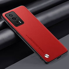 Funda Lujo Cuero Carcasa S01 para Xiaomi Poco F5 Pro 5G Rojo