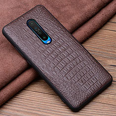 Funda Lujo Cuero Carcasa S01 para Xiaomi Redmi K30 4G Marron