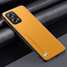 Funda Lujo Cuero Carcasa S01 para Xiaomi Redmi Note 11T Pro 5G Amarillo