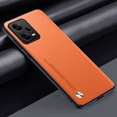 Funda Lujo Cuero Carcasa S01 para Xiaomi Redmi Note 12 Pro 5G Naranja