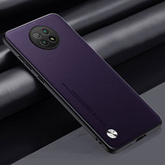 Funda Lujo Cuero Carcasa S01 para Xiaomi Redmi Note 9T 5G Morado