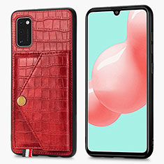 Funda Lujo Cuero Carcasa S01D para Samsung Galaxy A41 Rojo