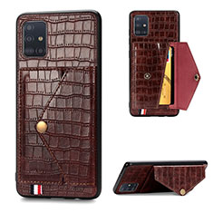 Funda Lujo Cuero Carcasa S01D para Samsung Galaxy A51 4G Marron