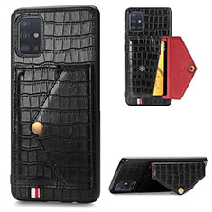 Funda Lujo Cuero Carcasa S01D para Samsung Galaxy A51 5G Negro