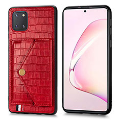 Funda Lujo Cuero Carcasa S01D para Samsung Galaxy A81 Rojo