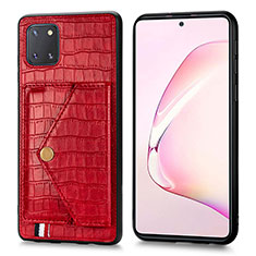 Funda Lujo Cuero Carcasa S01D para Samsung Galaxy Note 10 Lite Rojo