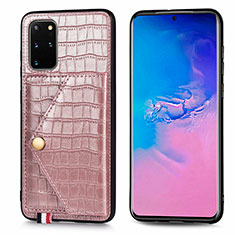 Funda Lujo Cuero Carcasa S01D para Samsung Galaxy S20 Plus 5G Oro Rosa