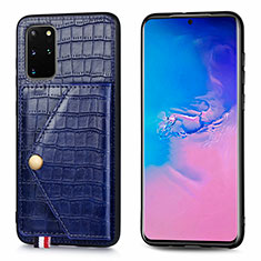 Funda Lujo Cuero Carcasa S01D para Samsung Galaxy S20 Plus Azul