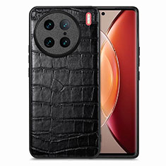 Funda Lujo Cuero Carcasa S01D para Vivo X90 Pro 5G Negro