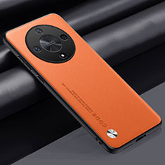 Funda Lujo Cuero Carcasa S02 para Huawei Honor Magic6 Lite 5G Naranja