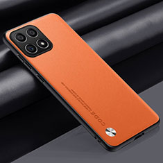 Funda Lujo Cuero Carcasa S02 para Huawei Honor X6a Naranja