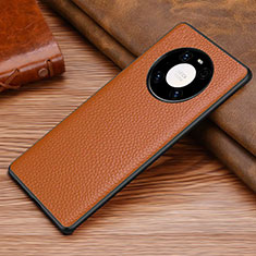 Funda Lujo Cuero Carcasa S02 para Huawei Mate 40E 5G Marron