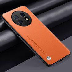 Funda Lujo Cuero Carcasa S02 para Huawei Nova Y91 Naranja