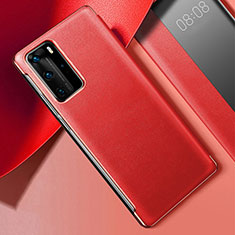 Funda Lujo Cuero Carcasa S02 para Huawei P40 Pro Rojo
