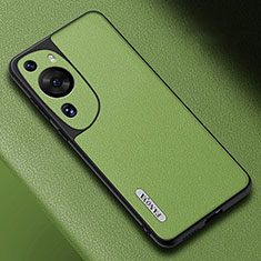 Funda Lujo Cuero Carcasa S02 para Huawei P60 Art Verde