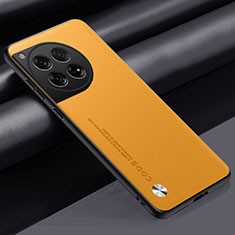 Funda Lujo Cuero Carcasa S02 para OnePlus 12 5G Amarillo