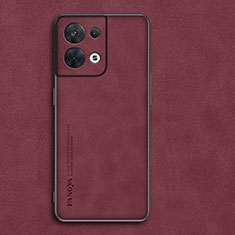 Funda Lujo Cuero Carcasa S02 para Oppo Reno9 5G Rojo