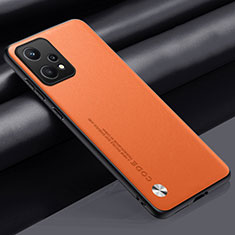 Funda Lujo Cuero Carcasa S02 para Realme 9 Pro+ Plus 5G Naranja