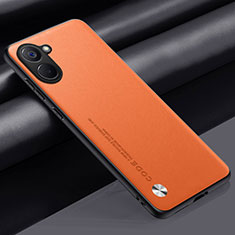 Funda Lujo Cuero Carcasa S02 para Realme V30t 5G Naranja