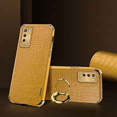 Funda Lujo Cuero Carcasa S02 para Samsung Galaxy A02s Amarillo