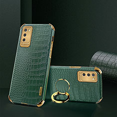 Funda Lujo Cuero Carcasa S02 para Samsung Galaxy A03s Verde