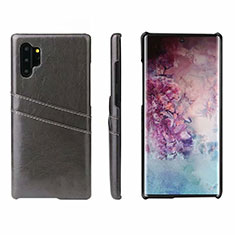 Funda Lujo Cuero Carcasa S02 para Samsung Galaxy Note 10 Plus Negro