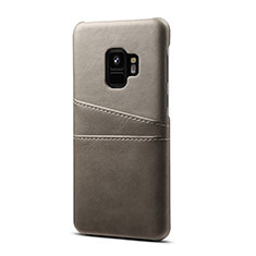 Funda Lujo Cuero Carcasa S02 para Samsung Galaxy S9 Gris