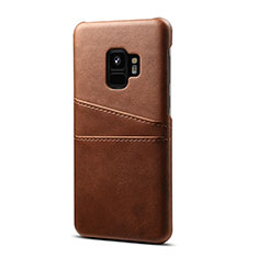 Funda Lujo Cuero Carcasa S02 para Samsung Galaxy S9 Marron