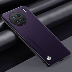 Funda Lujo Cuero Carcasa S02 para Vivo X90 Pro 5G Morado