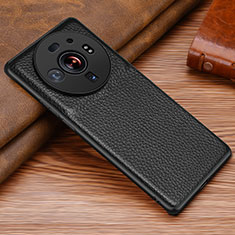 Funda Lujo Cuero Carcasa S02 para Xiaomi Mi 12S Ultra 5G Negro