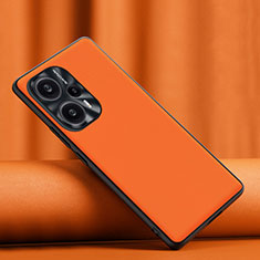 Funda Lujo Cuero Carcasa S02 para Xiaomi Poco F5 5G Naranja