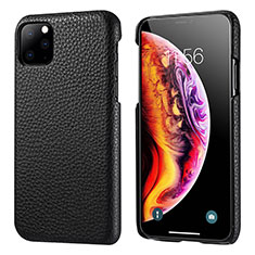 Funda Lujo Cuero Carcasa S03 para Apple iPhone 11 Pro Max Negro