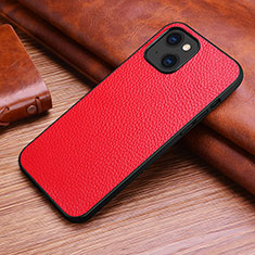 Funda Lujo Cuero Carcasa S03 para Apple iPhone 13 Mini Rojo