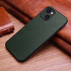 Funda Lujo Cuero Carcasa S03 para Apple iPhone 13 Mini Verde