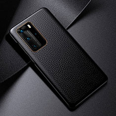 Funda Lujo Cuero Carcasa S03 para Huawei P40 Pro Negro