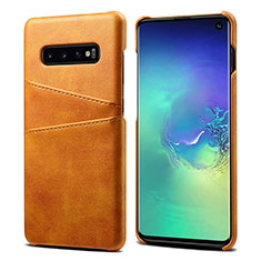 Funda Lujo Cuero Carcasa S03 para Samsung Galaxy S10 5G Naranja