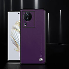 Funda Lujo Cuero Carcasa S03 para Vivo iQOO Neo7 5G Morado