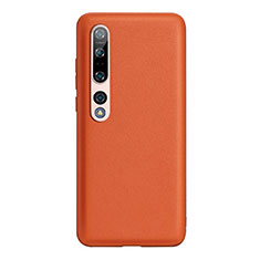 Funda Lujo Cuero Carcasa S03 para Xiaomi Mi 10 Pro Naranja