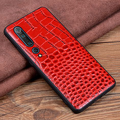 Funda Lujo Cuero Carcasa S03 para Xiaomi Mi 10 Rojo