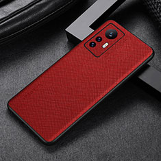 Funda Lujo Cuero Carcasa S03 para Xiaomi Mi 12 Pro 5G Rojo