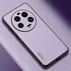 Funda Lujo Cuero Carcasa S03 para Xiaomi Mi 13 Ultra 5G Purpura Claro