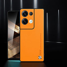 Funda Lujo Cuero Carcasa S03 para Xiaomi Redmi Note 13 5G Naranja
