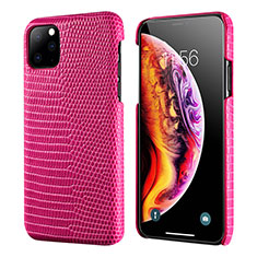 Funda Lujo Cuero Carcasa S04 para Apple iPhone 11 Pro Max Rosa Roja