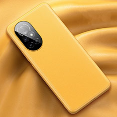 Funda Lujo Cuero Carcasa S04 para Huawei Nova 8 Pro 5G Amarillo